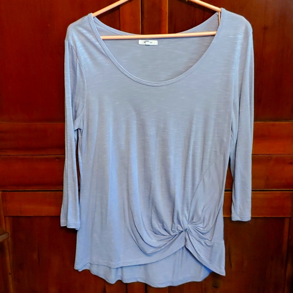 Maurices 24/7 Ruched Front Shirt Purple